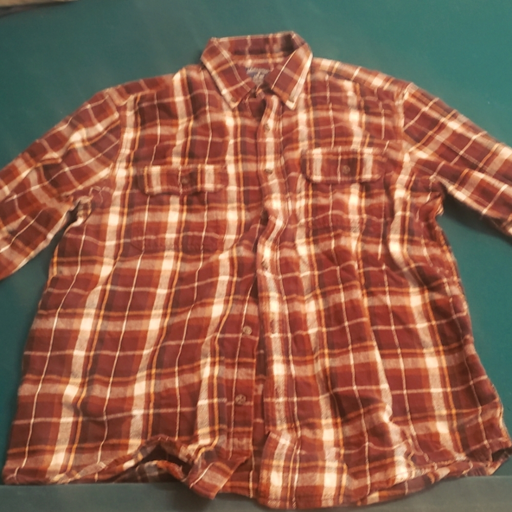 Men's long sleeve plaid cotton shirt sz M